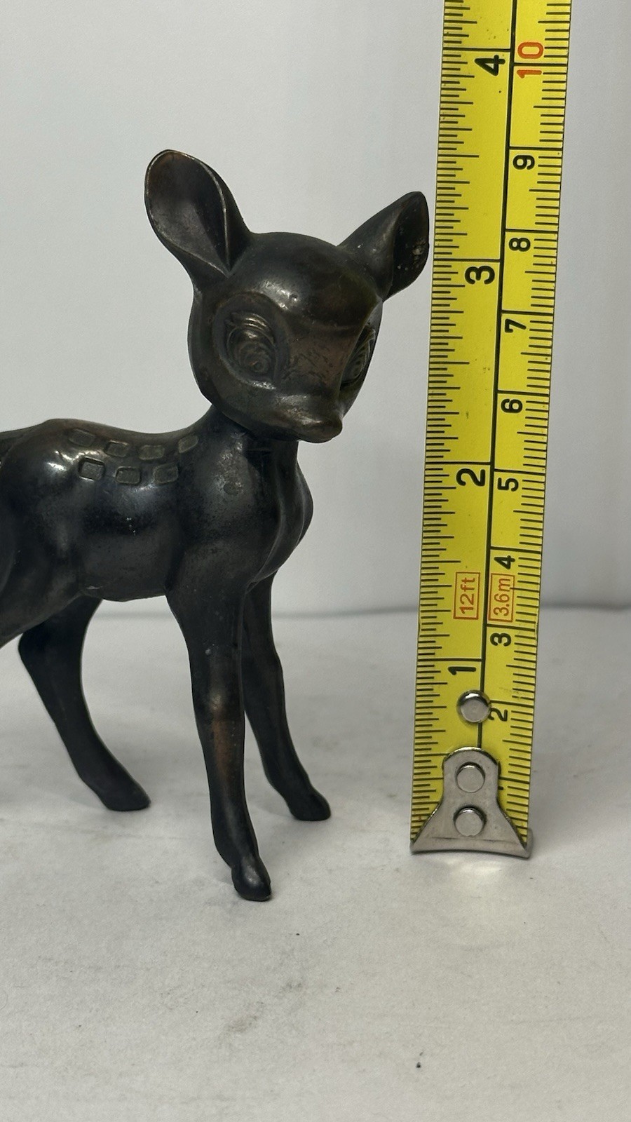 Vintage Disney Bambi Figurine Metal Bronze Bobble Head Deer Fawn Japan 3.5″