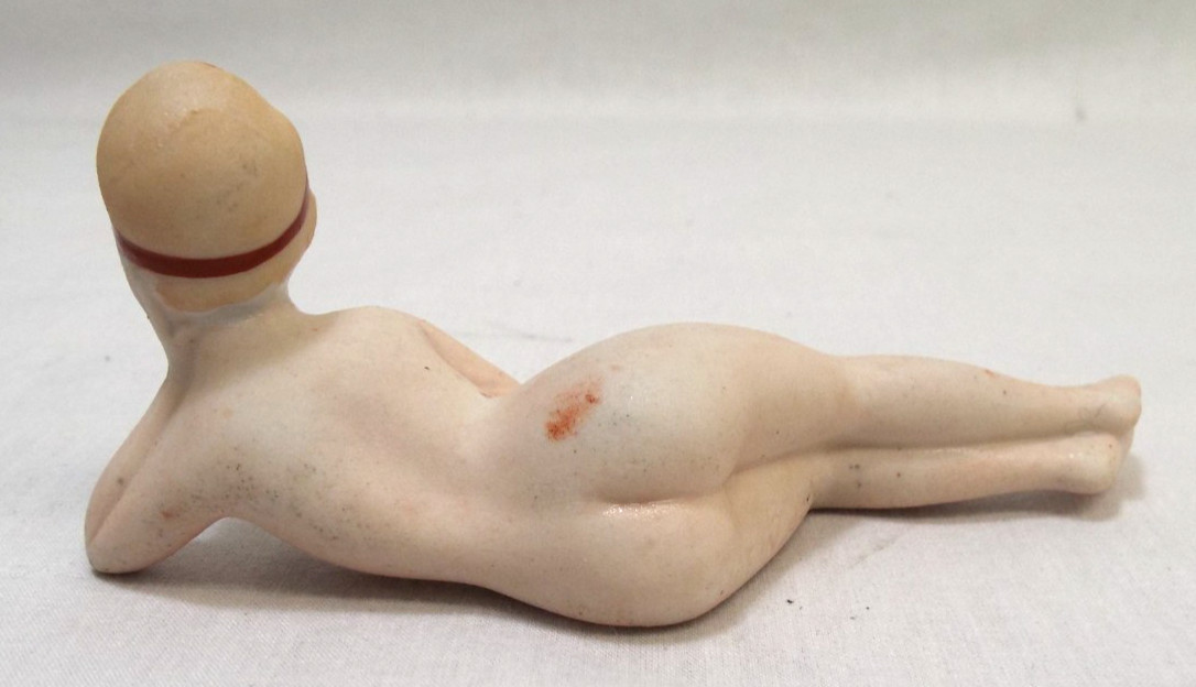 Vintage 1950s Flapper Girl Nude Bathing Beauty Woman Figurine Japan Handpainted