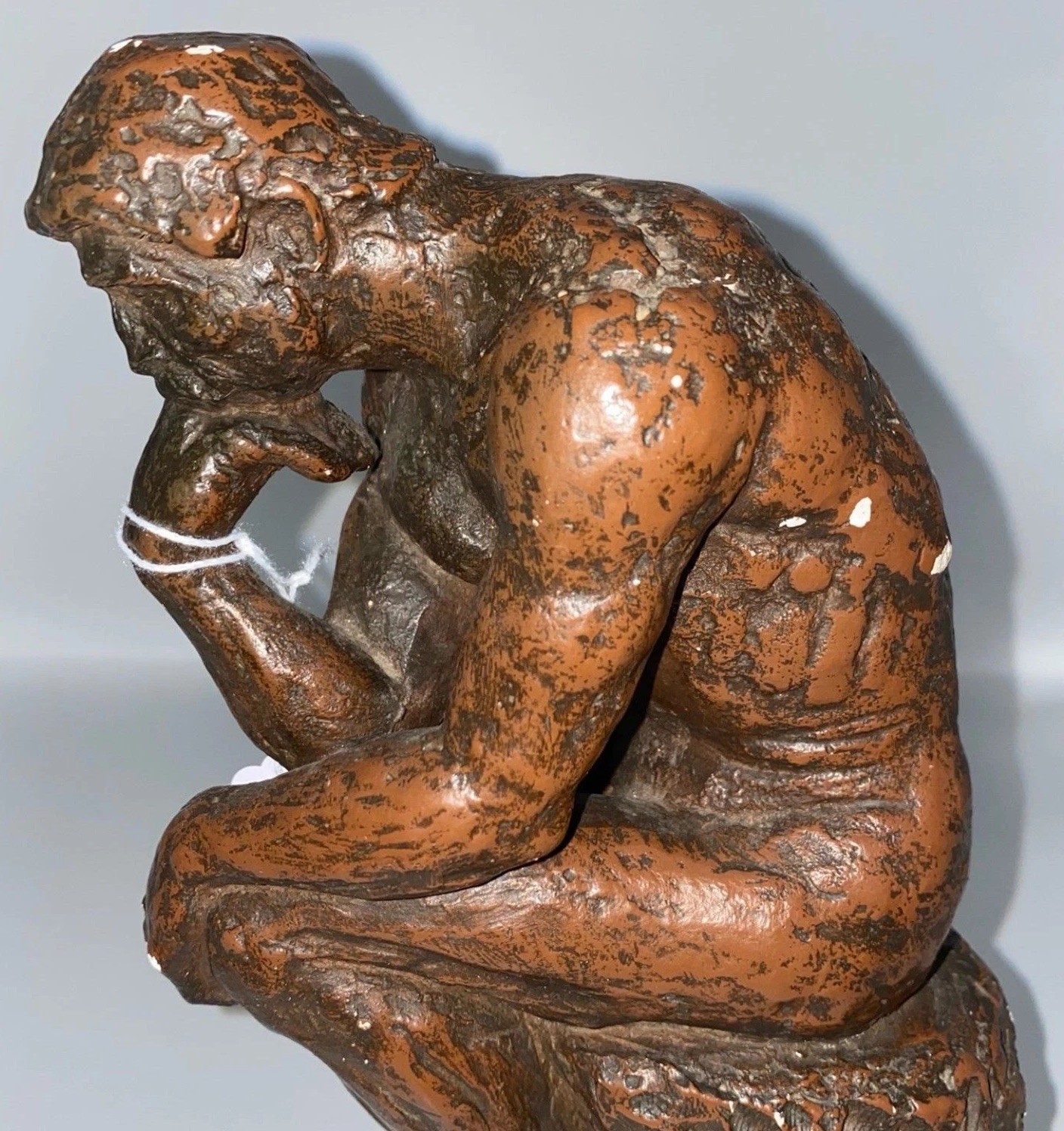 Vintage “The Thinker” Sculpture Rodin Reproduction 1968 Bronze Finish MCM Decor