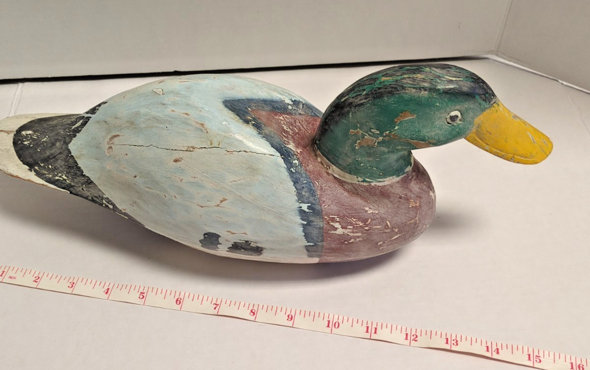 Vintage Rustic Carved Wood Mallard Duck Decoy Decor Cabin from THE WOOD SHED 15″