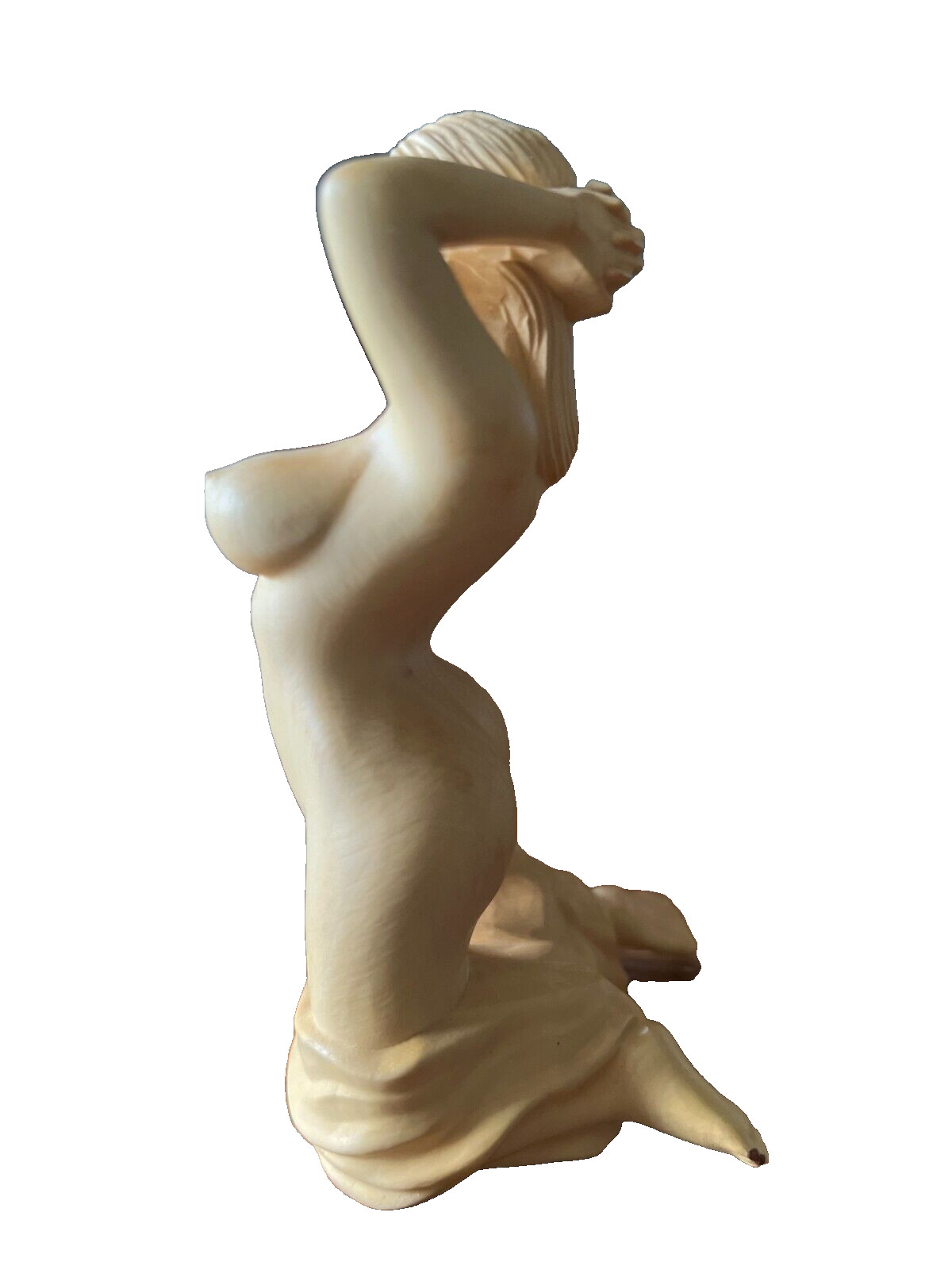 Hand Carved Model Sexy Beauty Girl Woman Boxwood Art Sculpture Statue Figurine