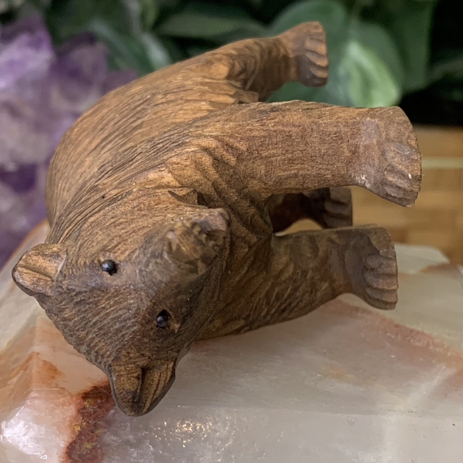 Vintage German or Swiss Black Forest or Brienz Carved Wood Bear Figurine Carving