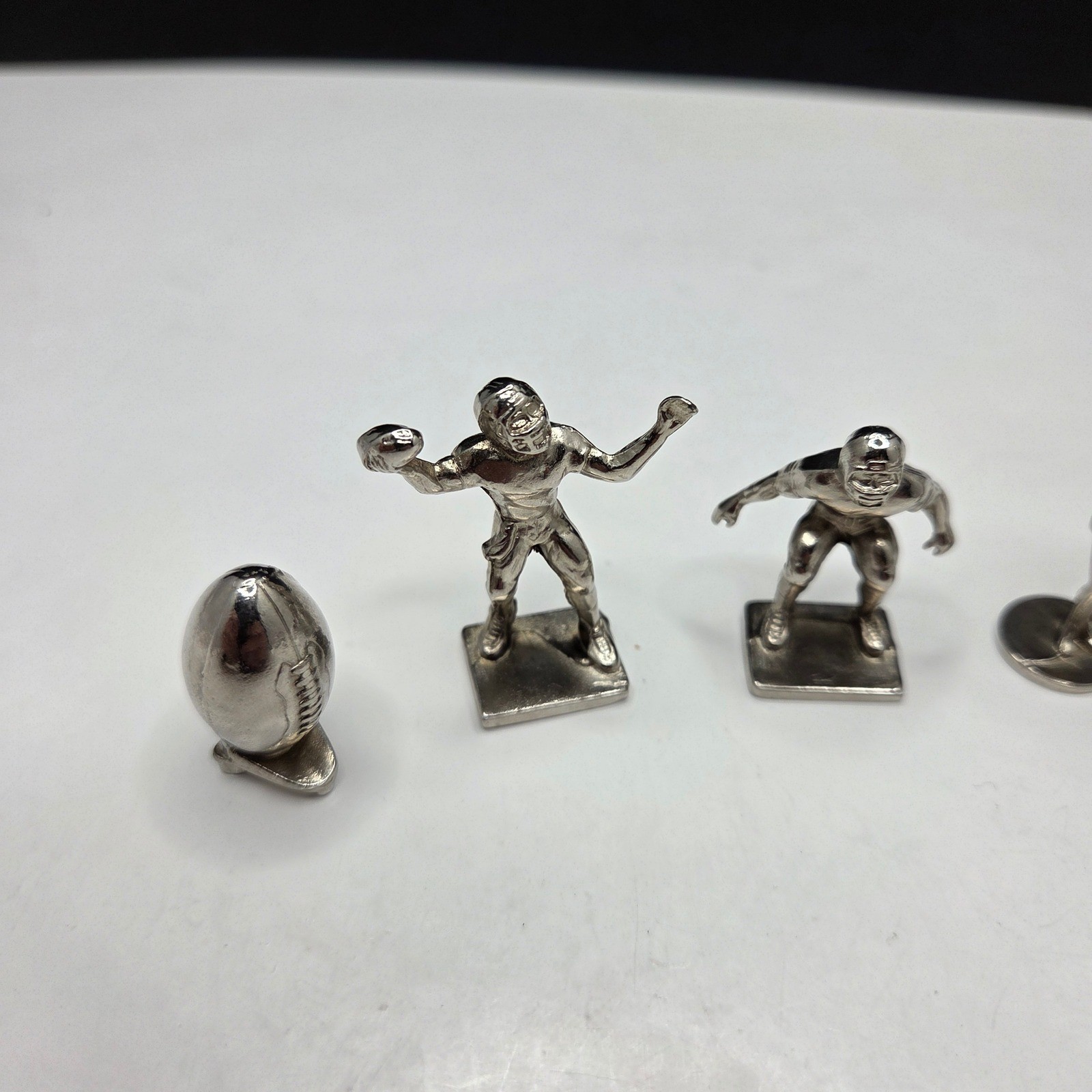 Vintage Football Monopoly Figurine Set 6pc Silver