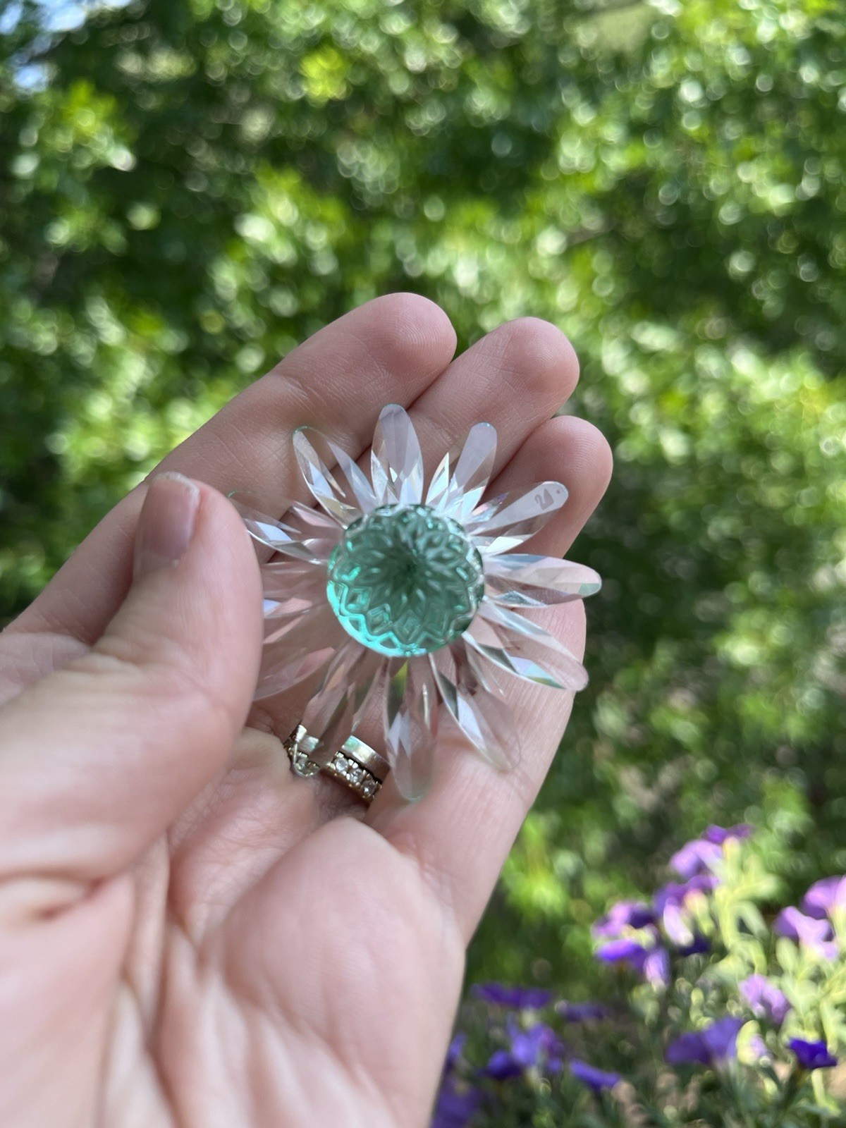 Retired Swarovski SCS 2001 Renewal Green Marguerite Daisy Flower Figurine NIB