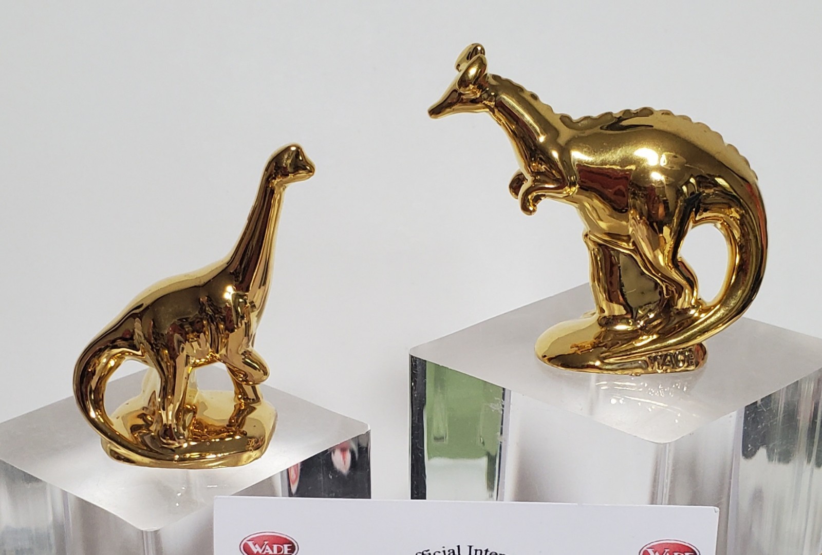 Wade Whimsies England Porcelain Figurine Dinosaur Set 3 Gold 6pc 2014 LE/12 RARE