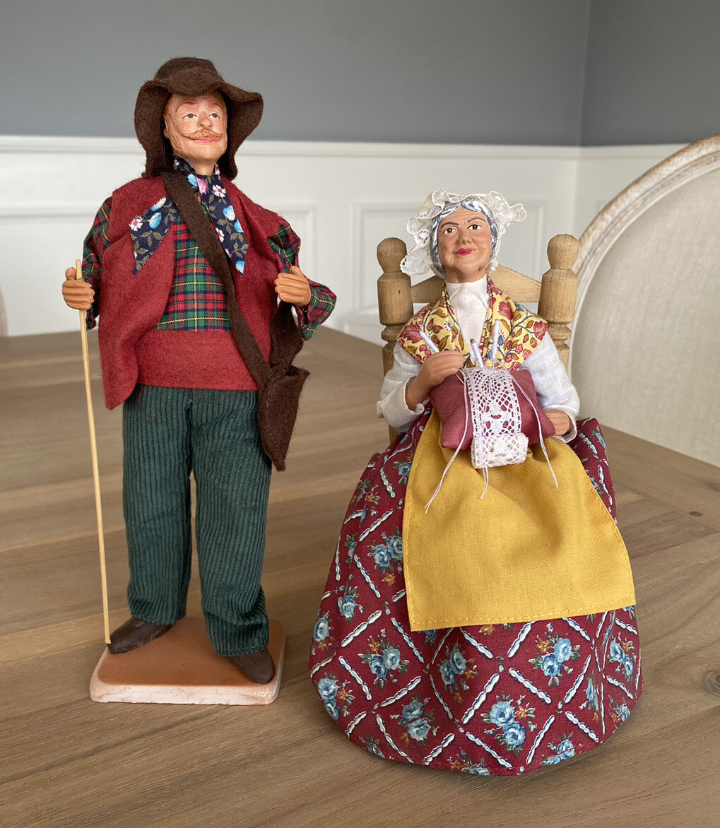 SET of 2 – TERRE CUITE CLAUDE CARBONEL PROVENCE – Man & Woman Figurines 10”