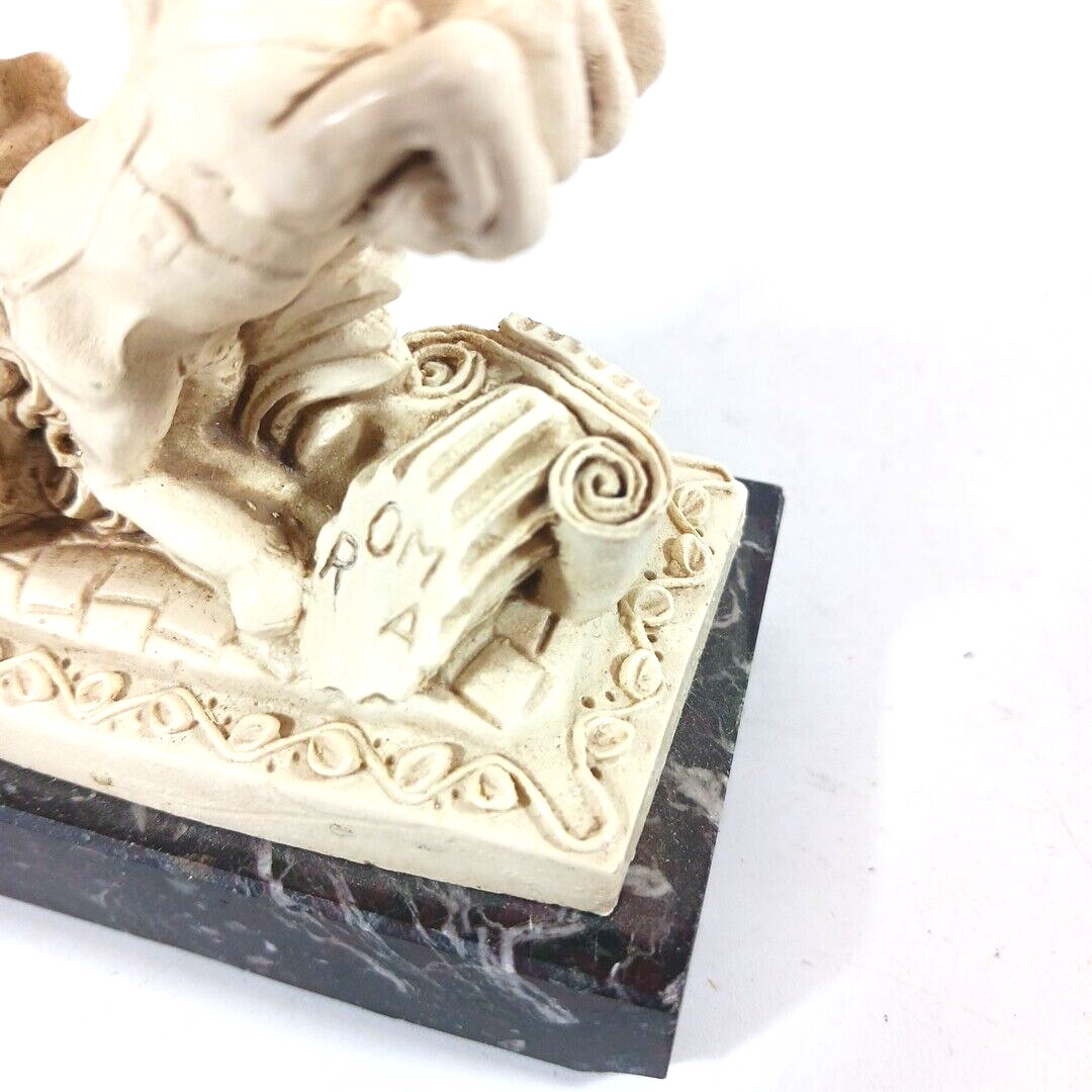 Roma Rome Roman Chariot Sculpture Marble Resin Statue Figure Paperweight Small