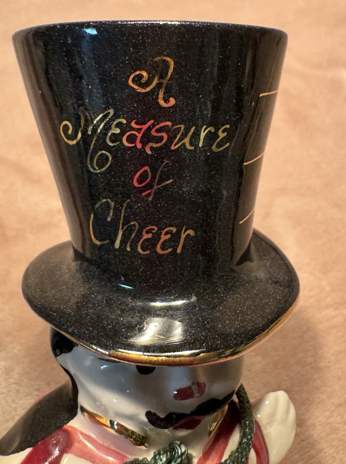 Vintage Top Hat Shot Glass Porcelain Man Dandy Art Deco Style Festive Celebrate