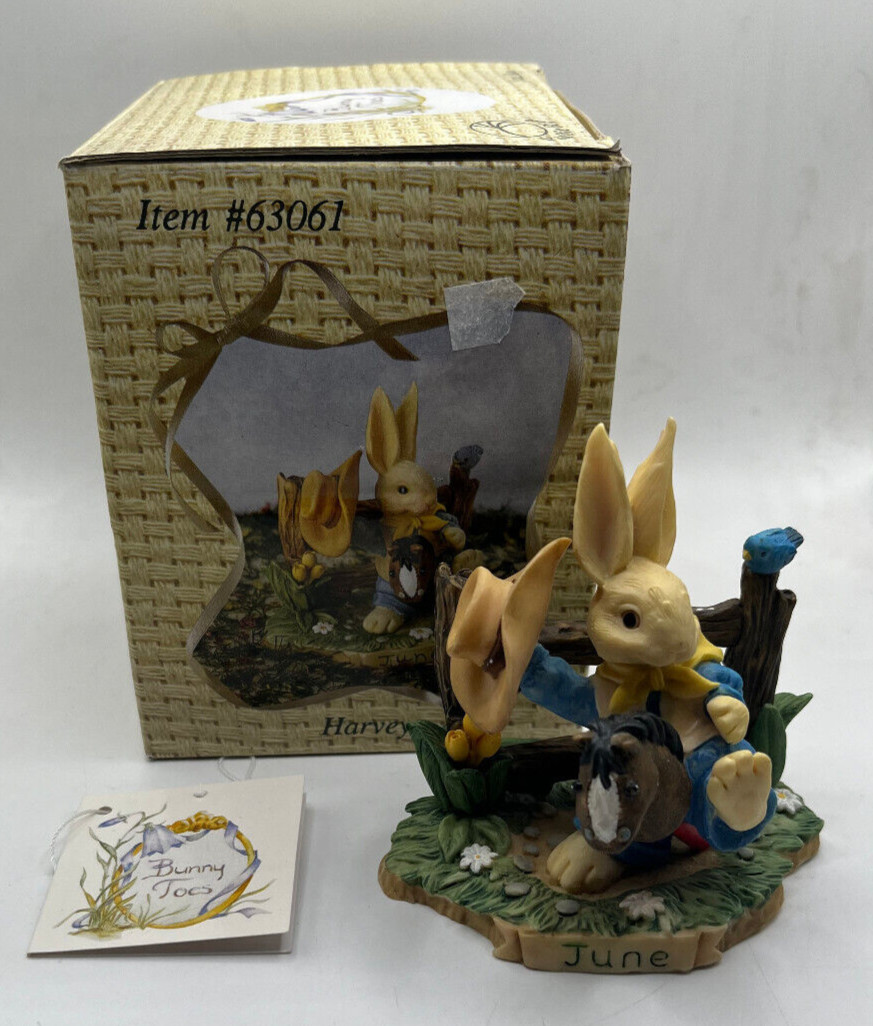 Bunny Toes “June Harvey” Birthday Figurine # 63061 Giddy-Up and Go