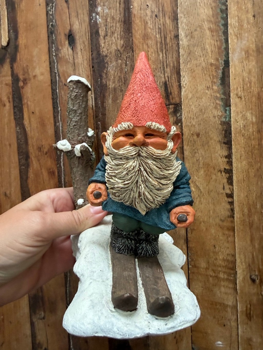 Pepi Enesco Klasu Wickl Gnome Skiing Gnome Sculpture One Size Brown Orange