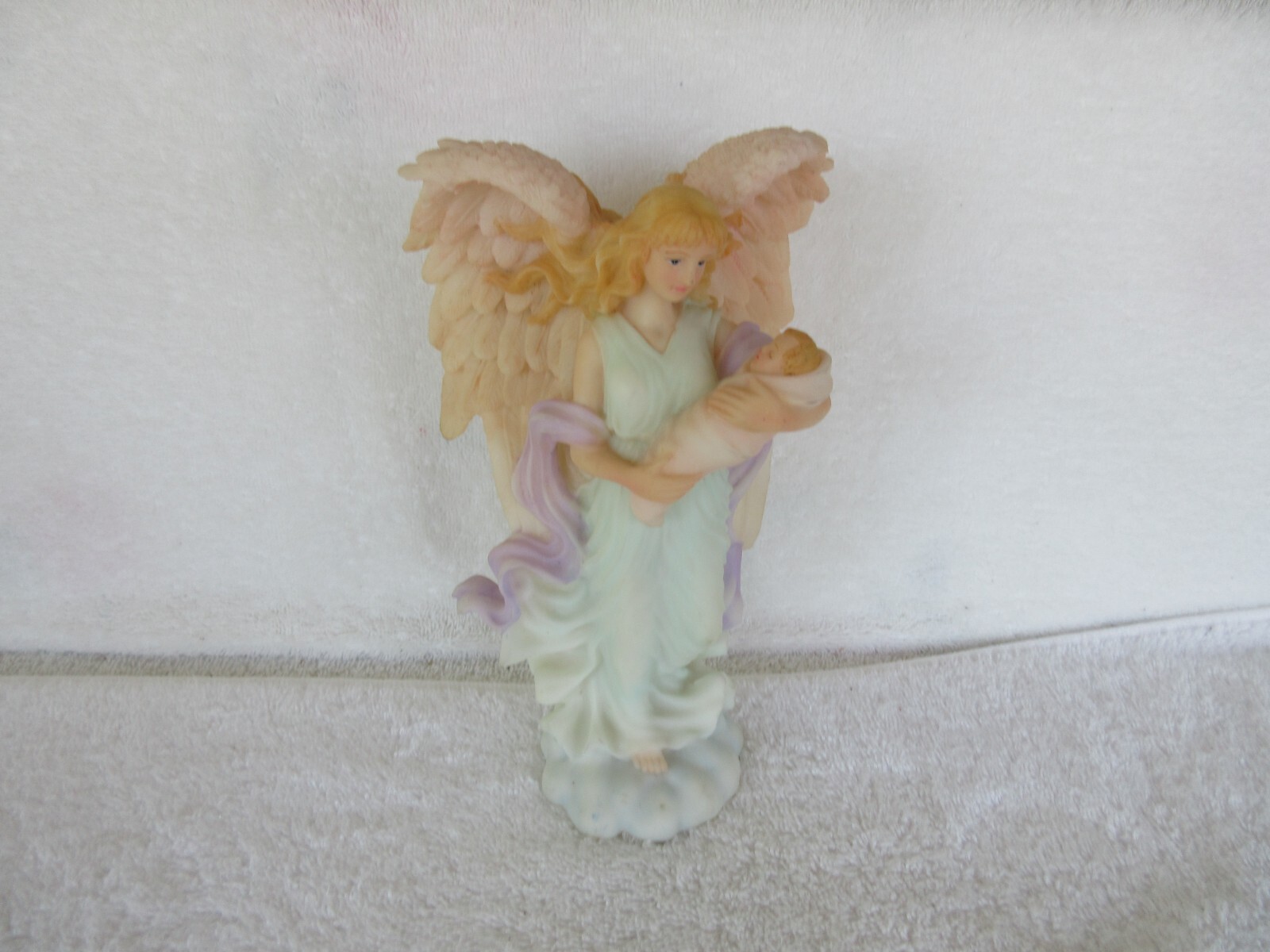 LOVELY~1996 COLL. BY SANSCO [ 8″ ] ANGEL WITH BABY FIGURINE~~1 POUND+ 9 OUNCES!