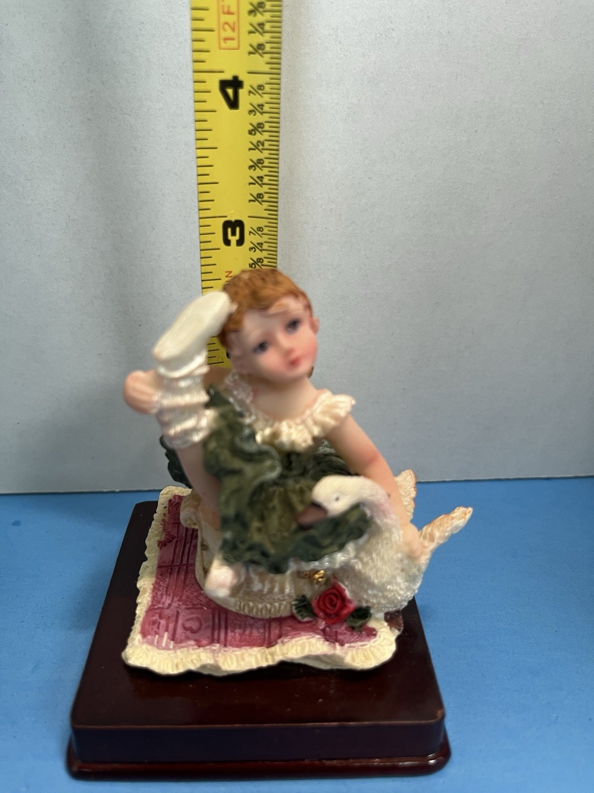 (4) Vintage Small 3in Porcelain Ballerina Figurines With Swans