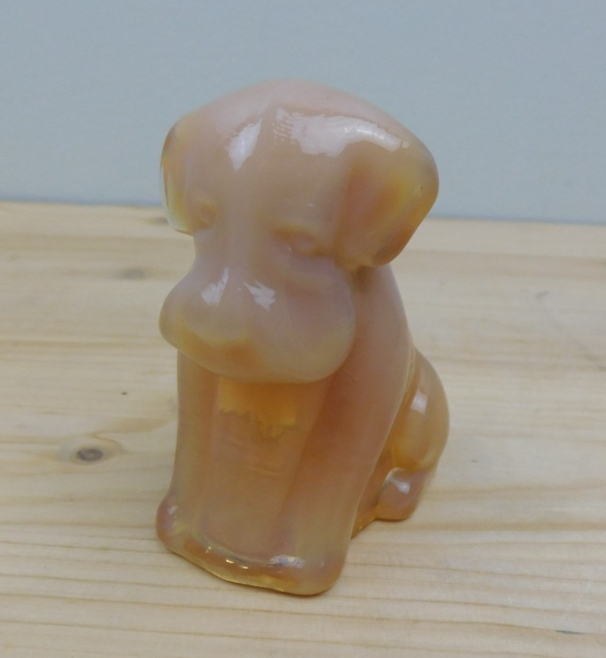 Vintage Degenhart Art Glass Pooch the Dog Figurine “Crown Tuscan”