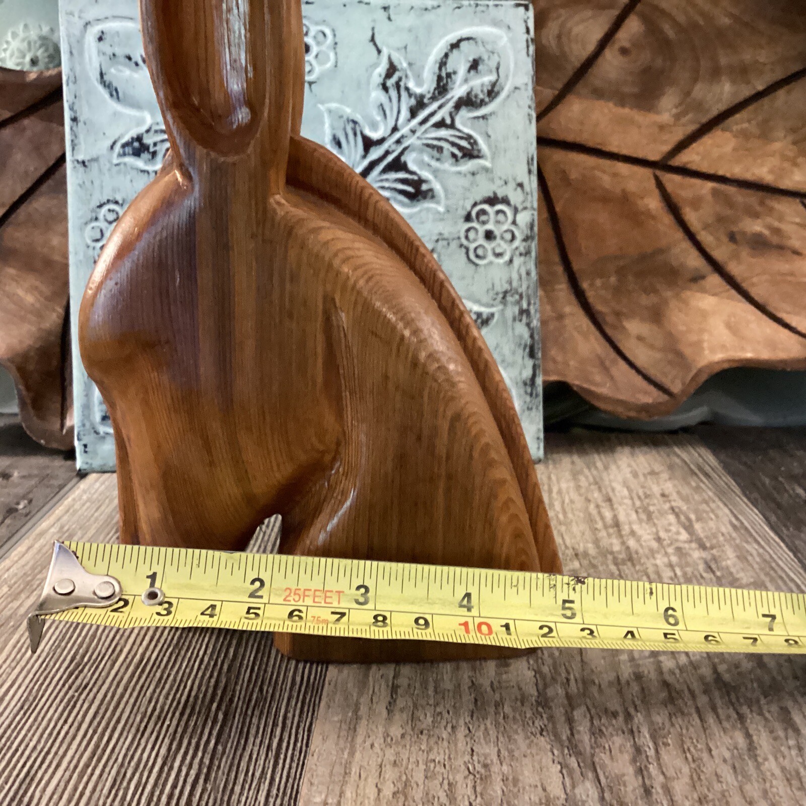 Mid Century Modern Deer/Mule Figurine Carved Wood Vintage