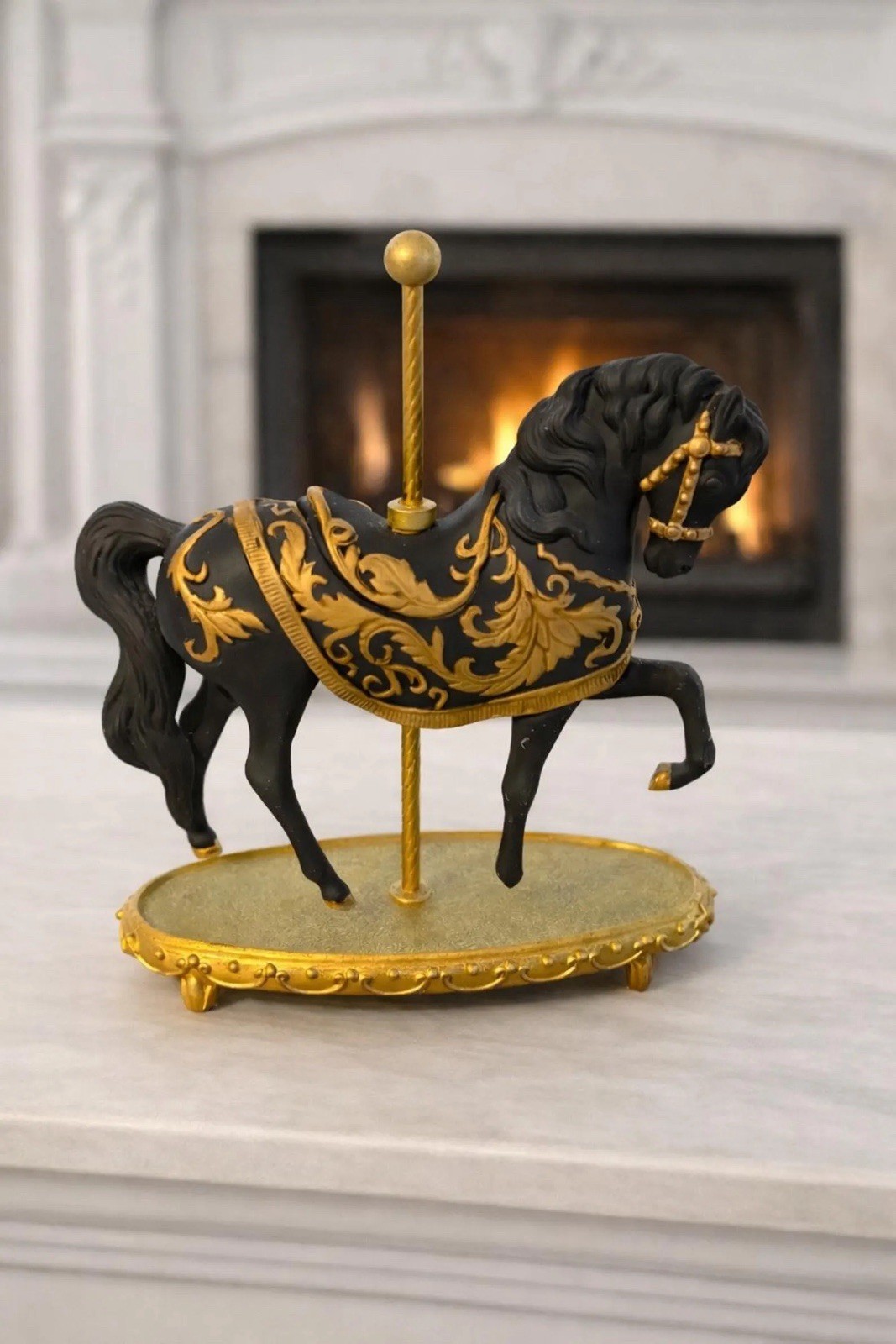 Vintage Franklin Mint – Black Gold World Of Carousel Horses Collection