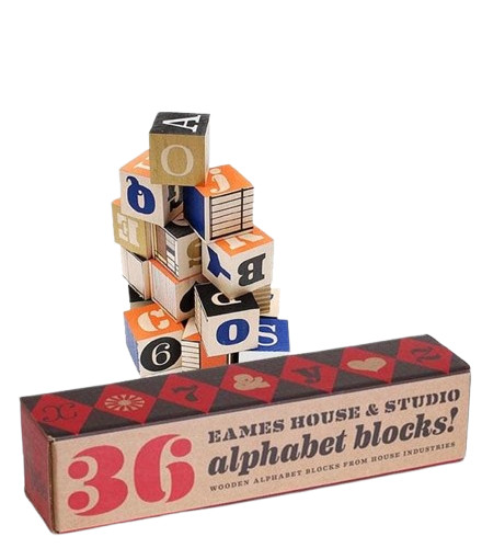 Eames House & Studio Wooden Alphabet Blocks 36 Piece Object Set Made in USA