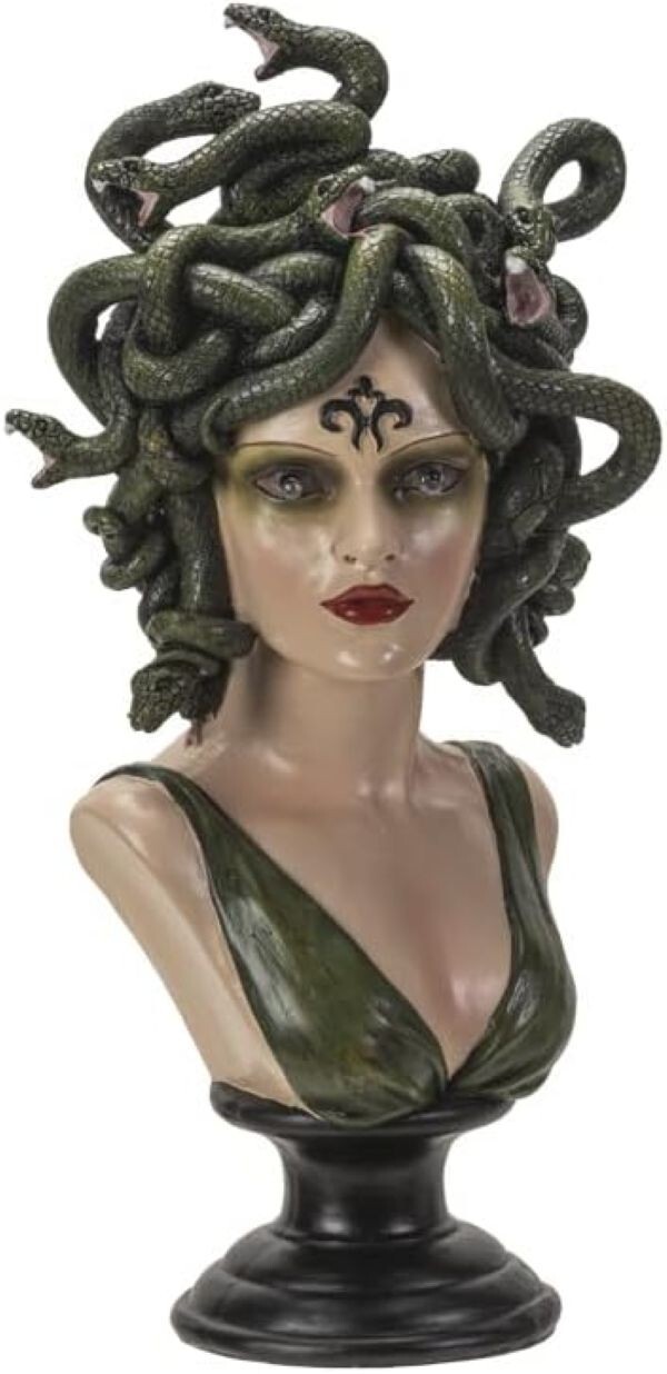 Pacific Giftware Medusa Bust with LED Figurine, 15-inch Height, Resin,Multicolor