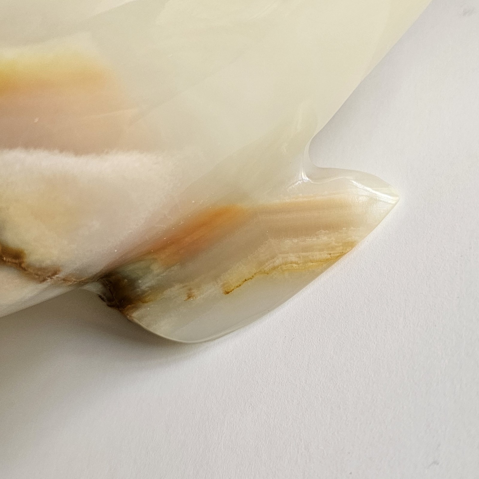 Vintage Polished Onyx Whale Figurine – Mid-Century Modern Stone Sculpture – 9″