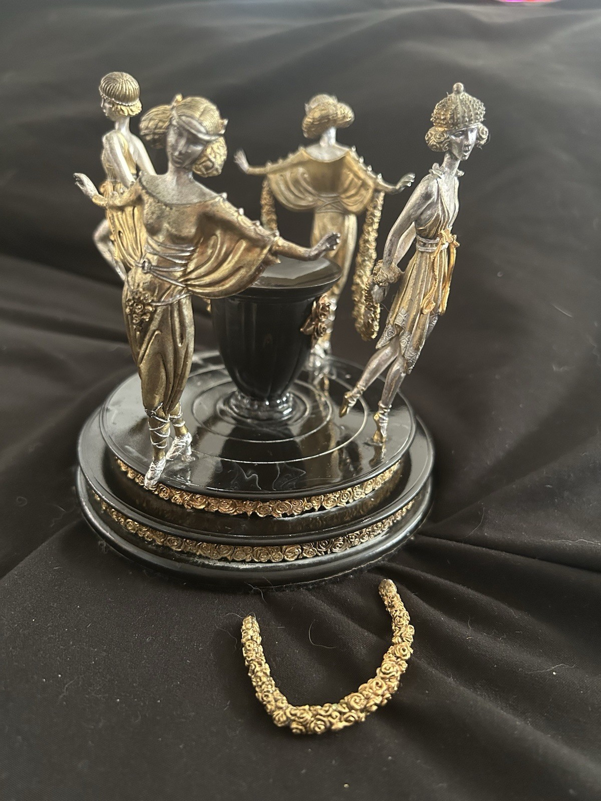 Franklin Mint House of Erté Crystal Ball Objet Art Deco Limited Edition