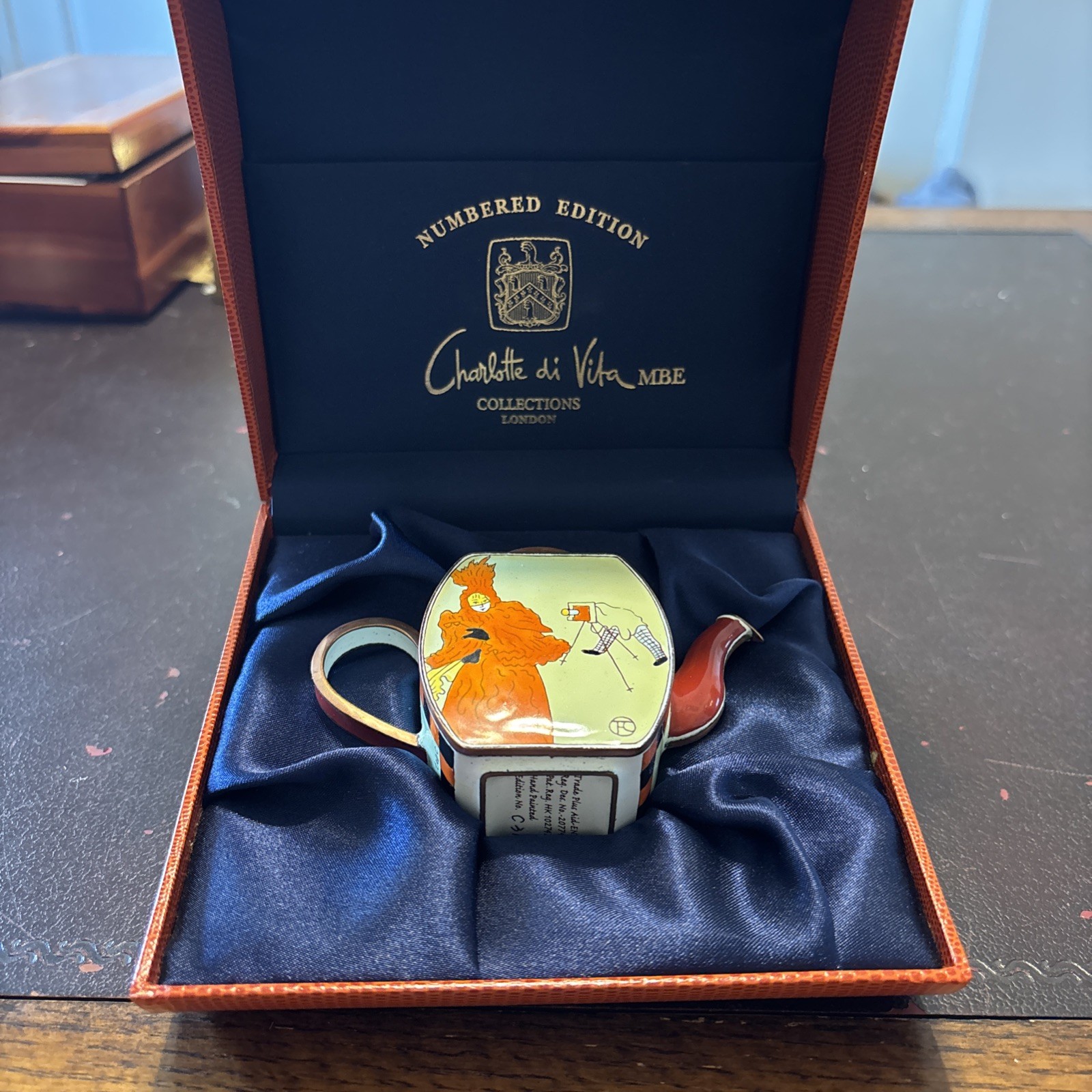 KELVIN CHEN Enamel Mini Copper Handpainted Miniature Teapot-photographer LauTrec