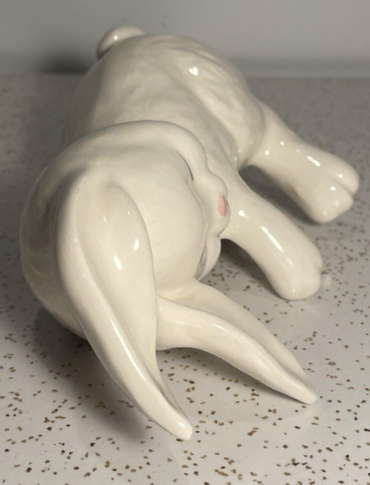 Vintage Sleeping Bunny Rabbit Shelf Sitter Ceramic Mantel Display White
