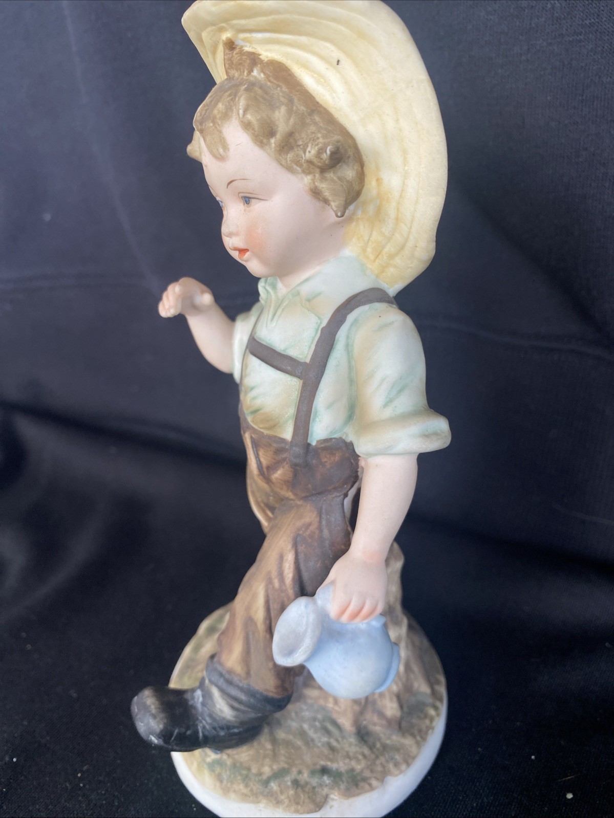 Little Boy Figurine. Highly Collectible. Carrying Water Pitcher. 6 1/2 In Tall