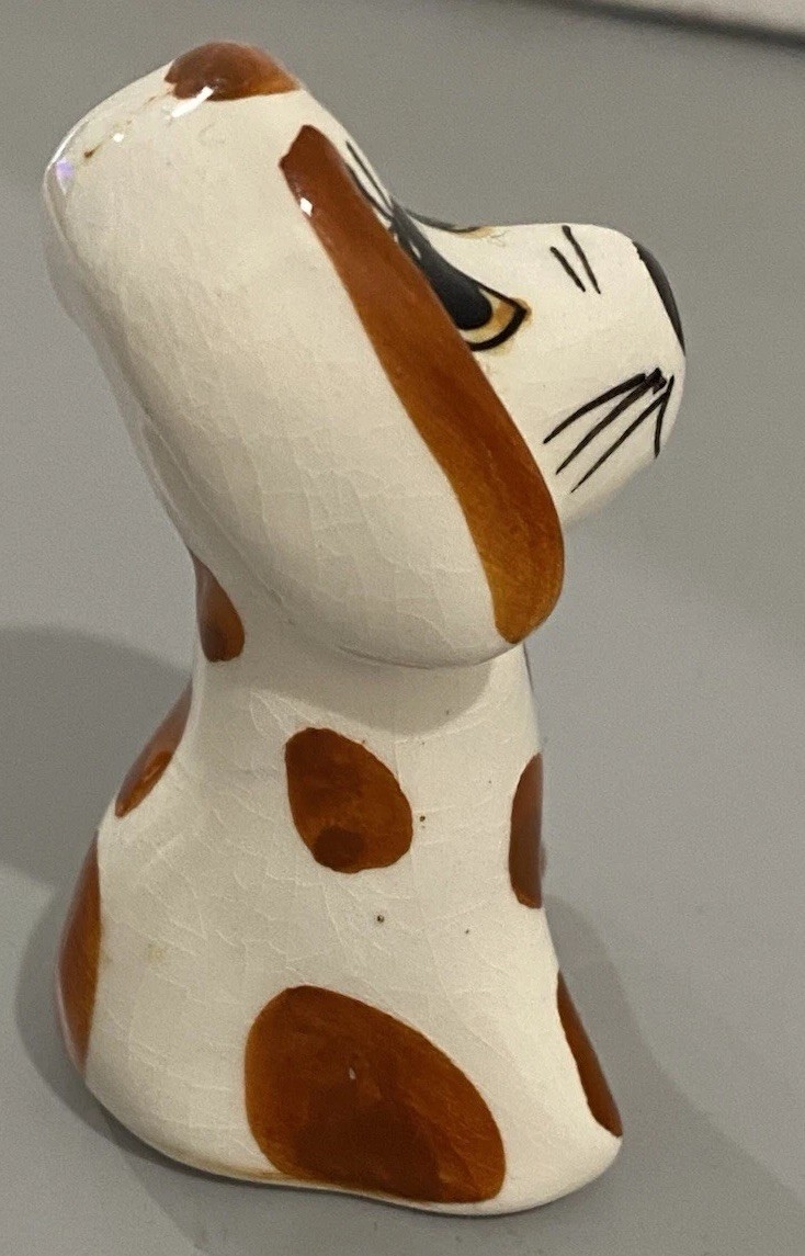 Philip Laureston Dog Miniature Figurine Made In England Vintage brown Spots Cute