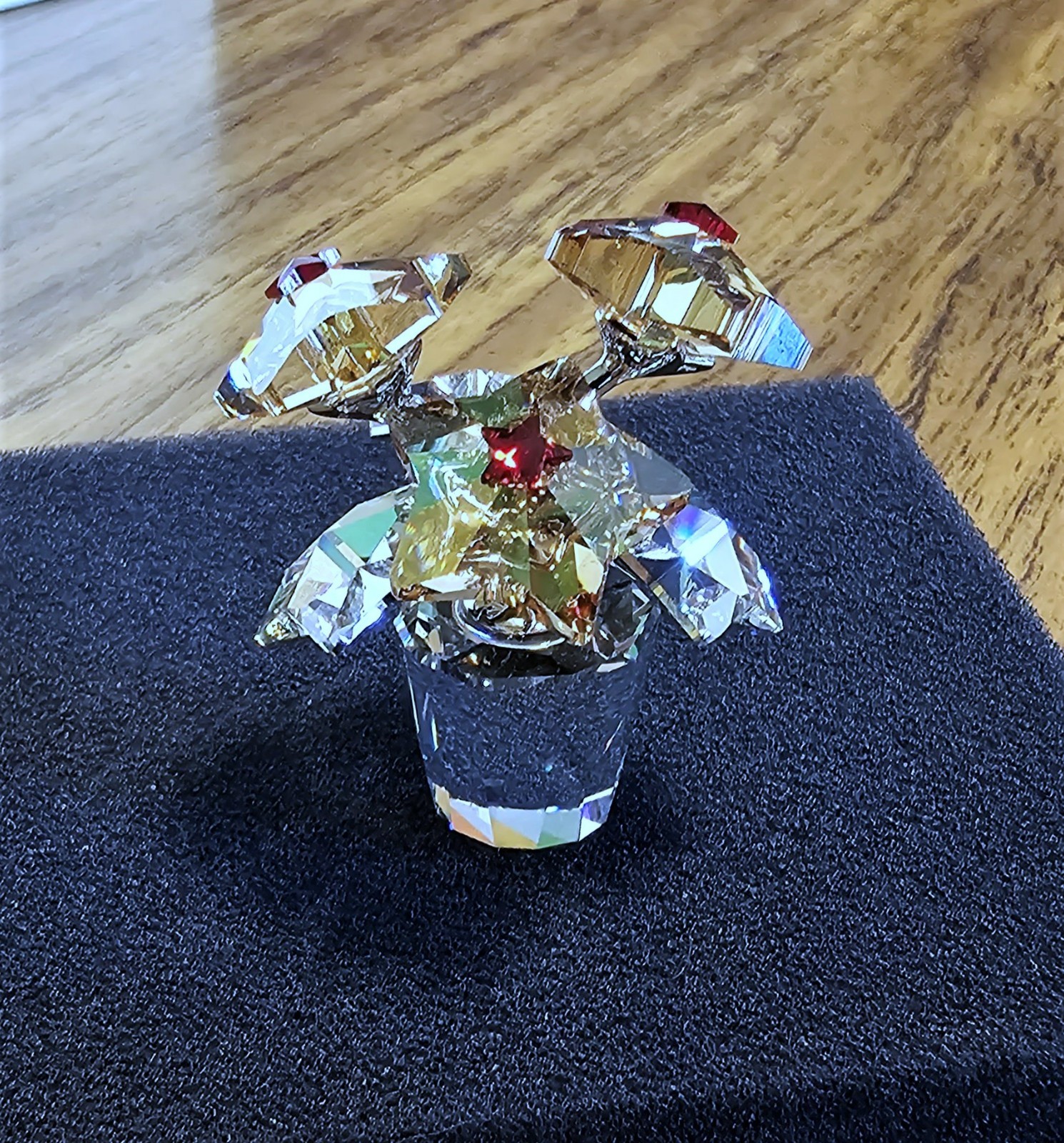 🌟 Swarovski Crystal 2009 L.E., Small, Star Blossom Flowers in Pot Figurine, NIB