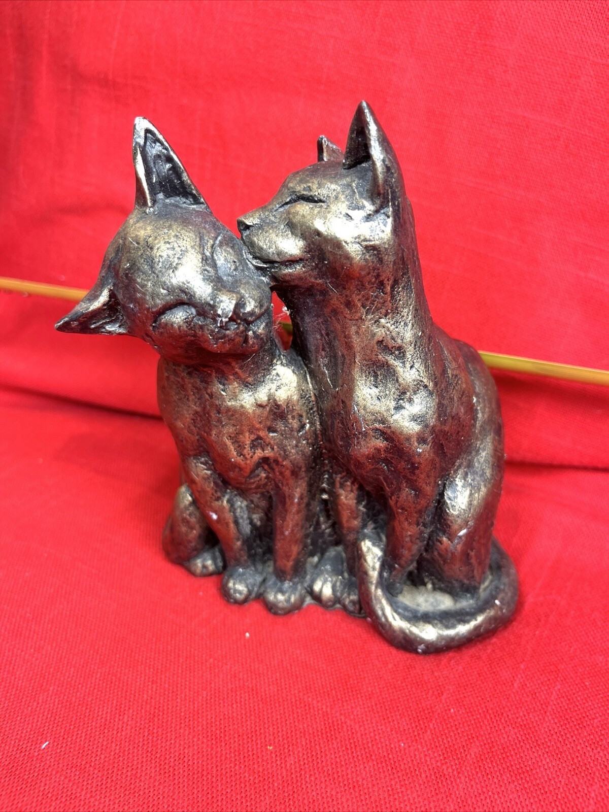 Paul Jenkins Frith Yum Cats Sculpture Grooming Kitty Cold Cast Bronze Signed