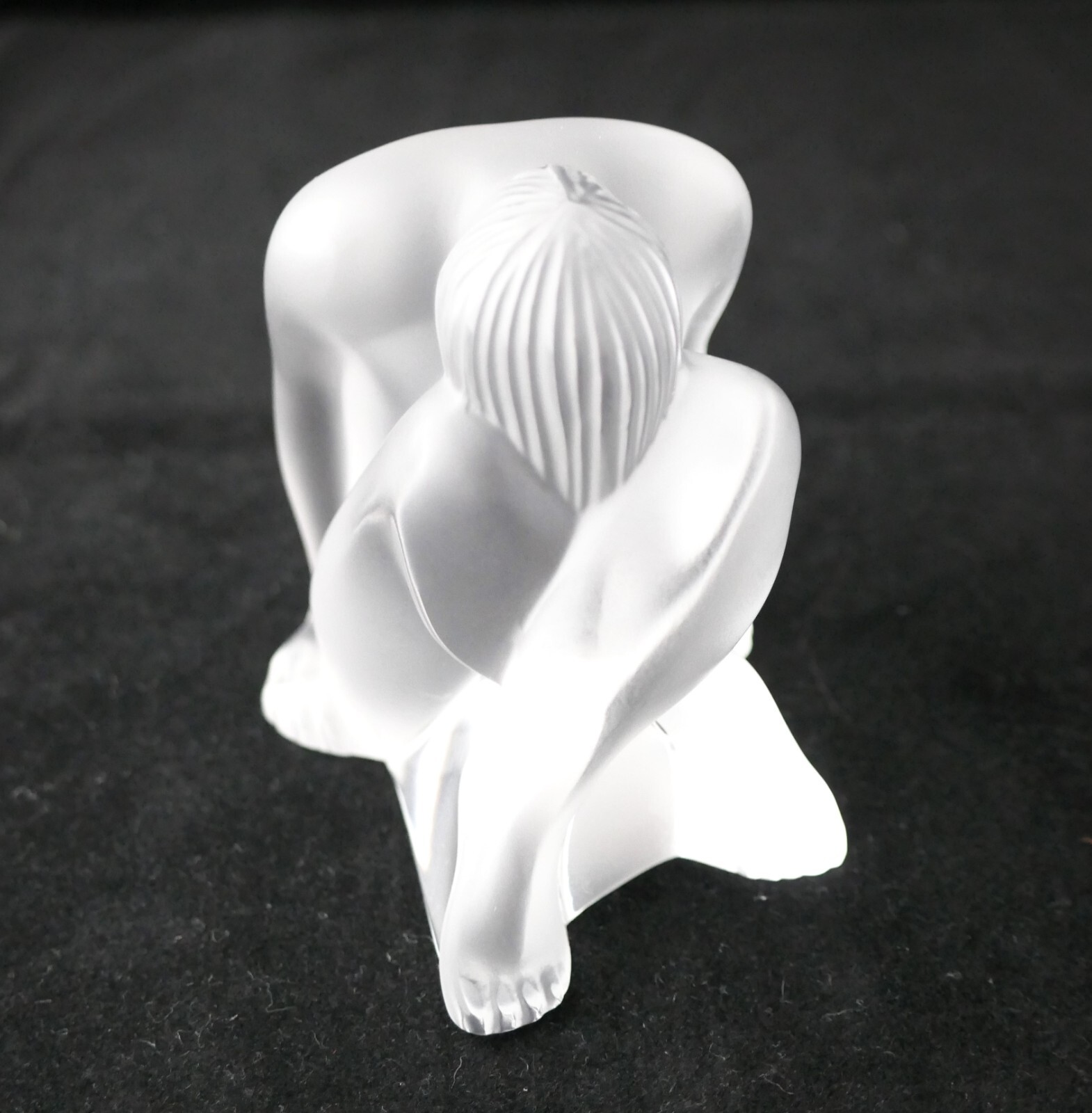 Lalique Nu Nabhi Nude Meditating Female Crystal Figurine Paperweight Sculpture