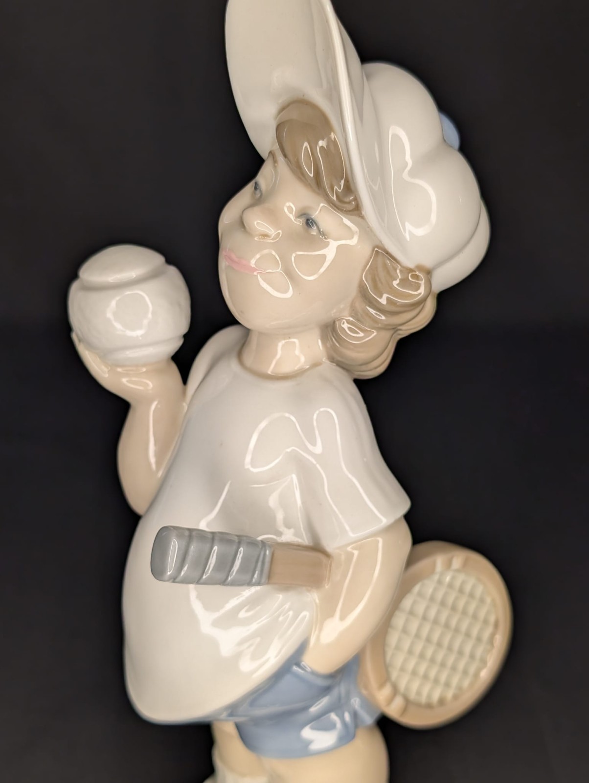 VTG Lladro Tennis Player Figurine #4966 9″ Porcelain Spain w Original Box