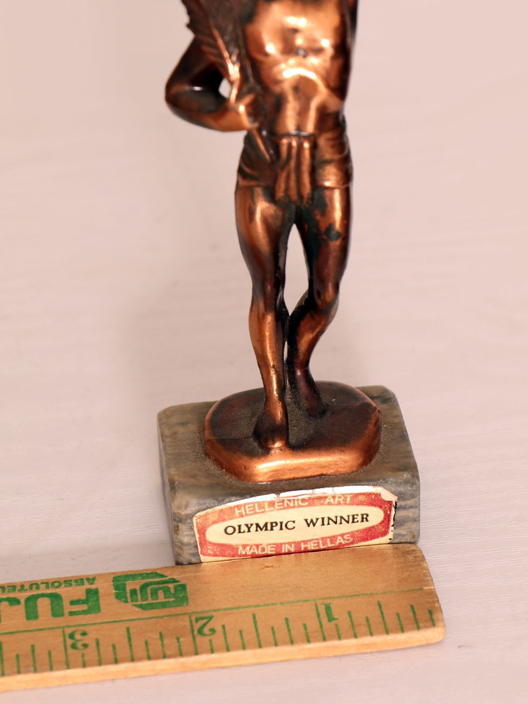 50’s Solid Copper Vintage Olympic Winner Statue Trophy Greece vintage 60’s