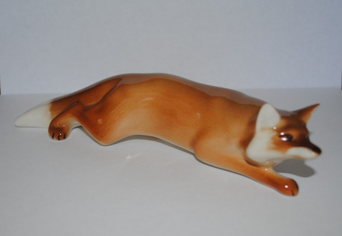 Lomonosov PORCELAIN Figurine FOX.Hand Painted.UNIQUE.RARE.Perfect gift