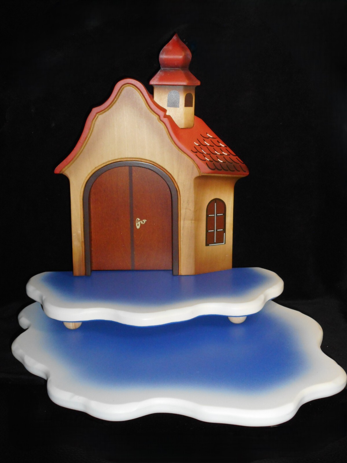 HUMMEL BAVARIAN CHURCH w/CLOUDS DISPLAY MUSICAL ANGEL SYMPHONY FIGURES 3pc MINT