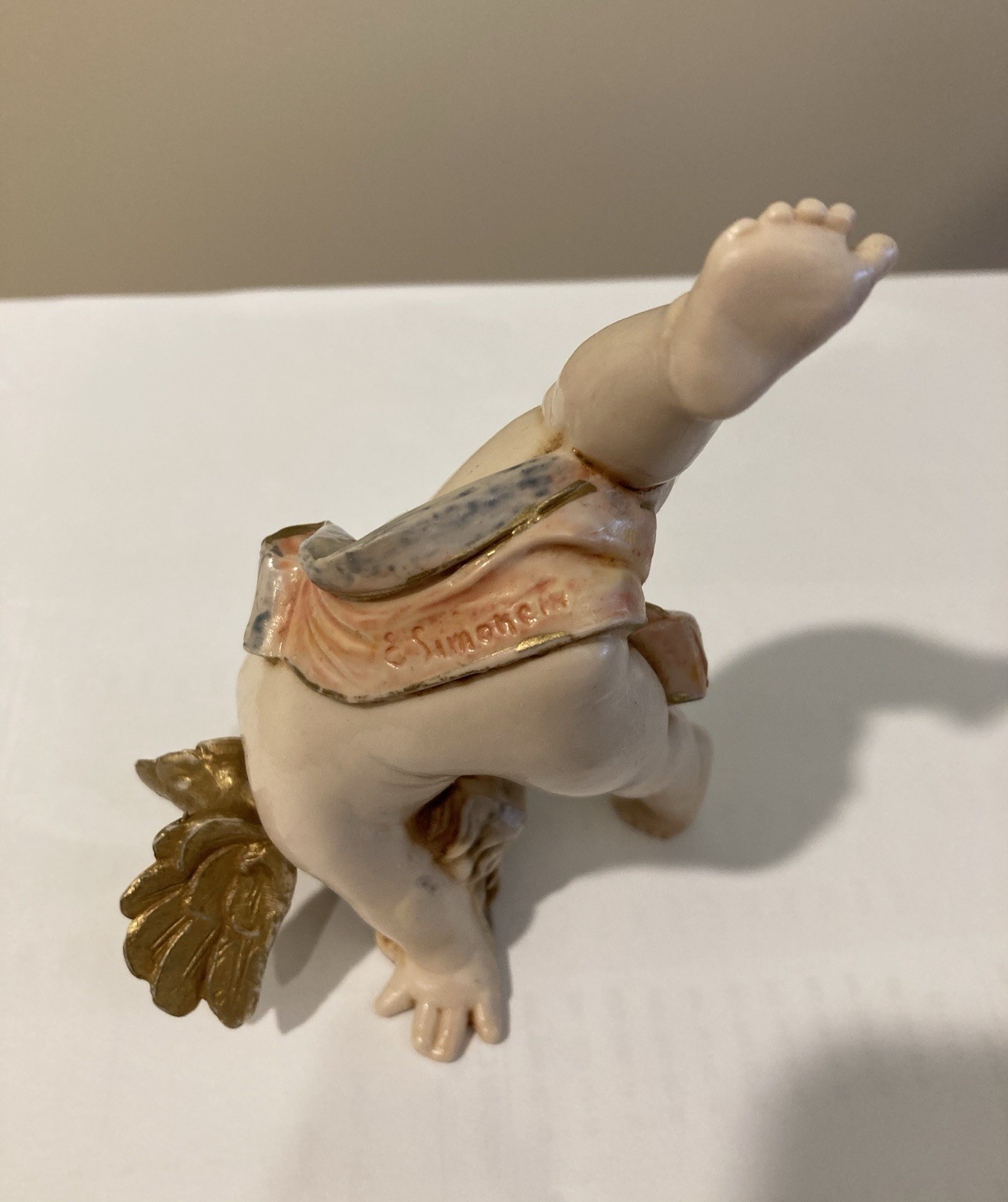 Fontanini Depose Italy Simonetti Tumbling Posed Angel Cherub 1988 Figurine #576