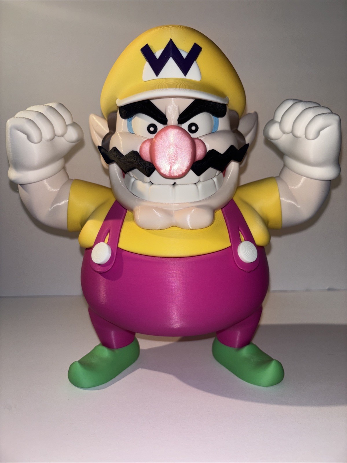 LARGE WARIO FIGURE STATUE 9.5 INCHES TALL BY 9.5 WIDE HEAVY SUPER MARIO BROS BIG