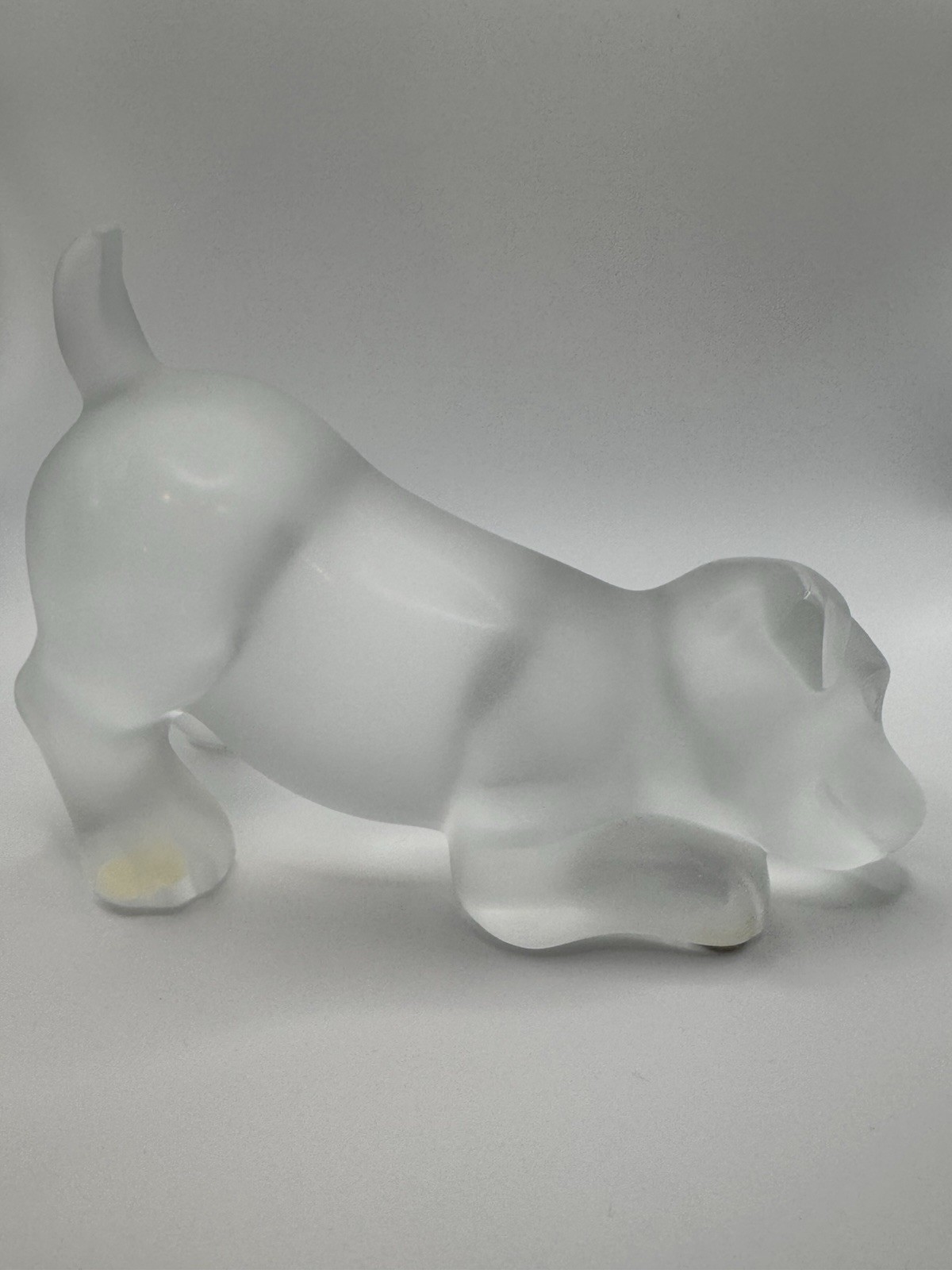MINT Lalique Crystal Sweety Mischievious Puppy/Dog – Clear – H 4.5″x L 6.75″