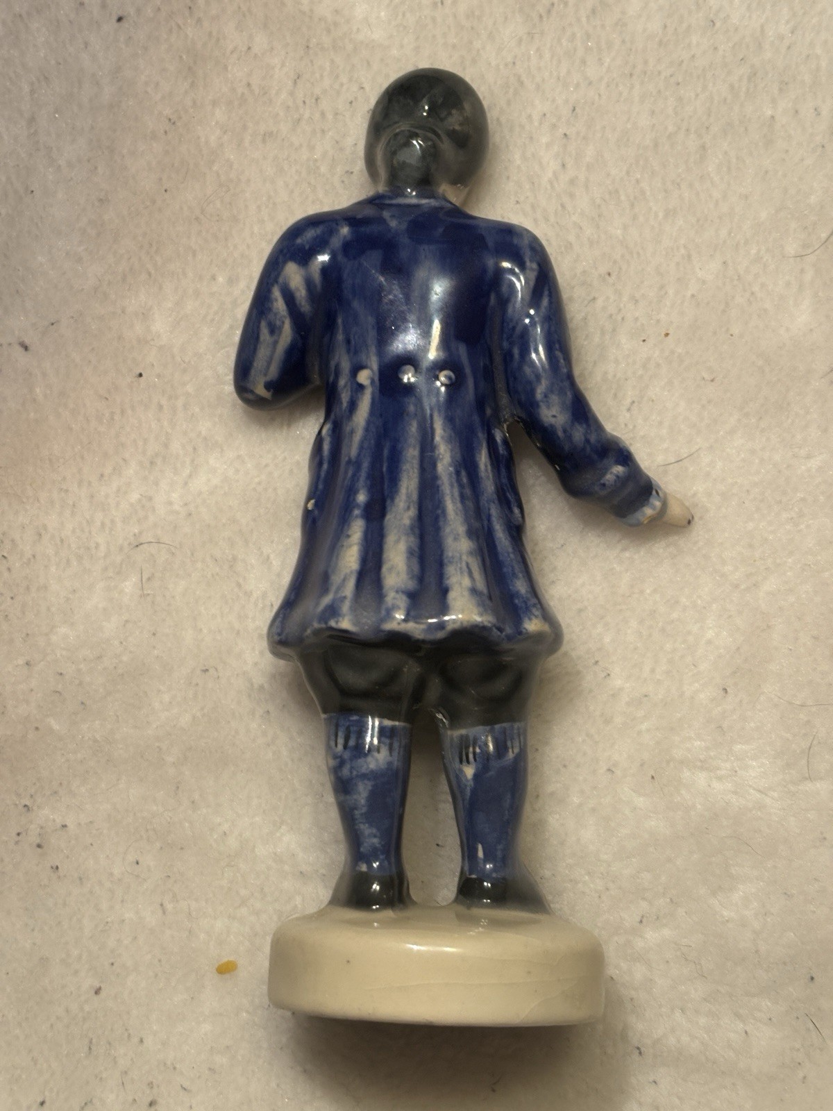 Vintage Hand Painted Colonial Man Glazed Ceramic 6.5” Figurine Signed “Thelma”