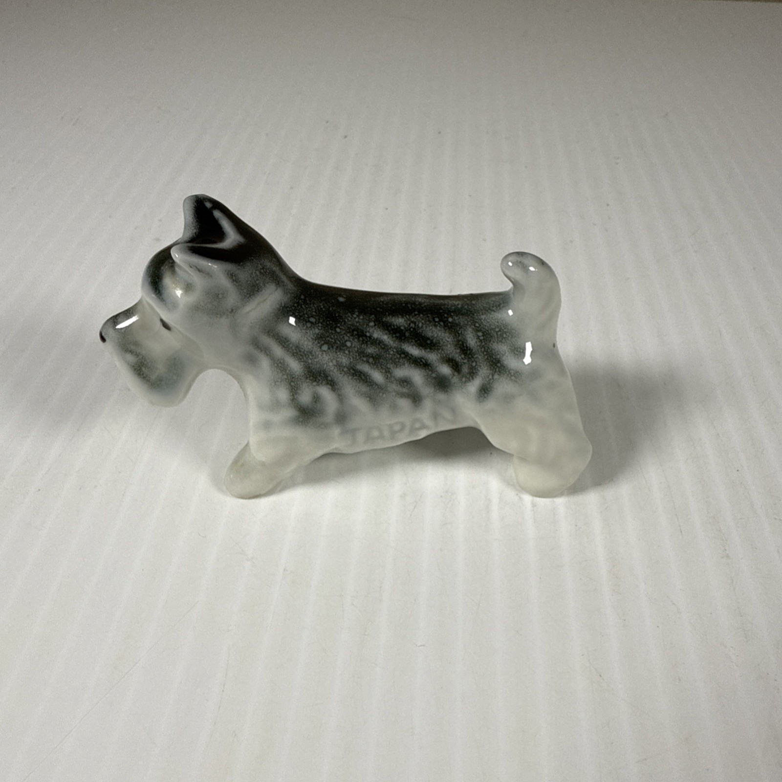 Vintage Japan Scottish Terrier Scottie Dog Porcelain Figure White Black 3×2”