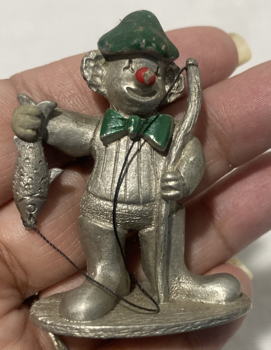 Spoontiques pewter with swarovski crystals . Circus Clown Figurines Set of 7