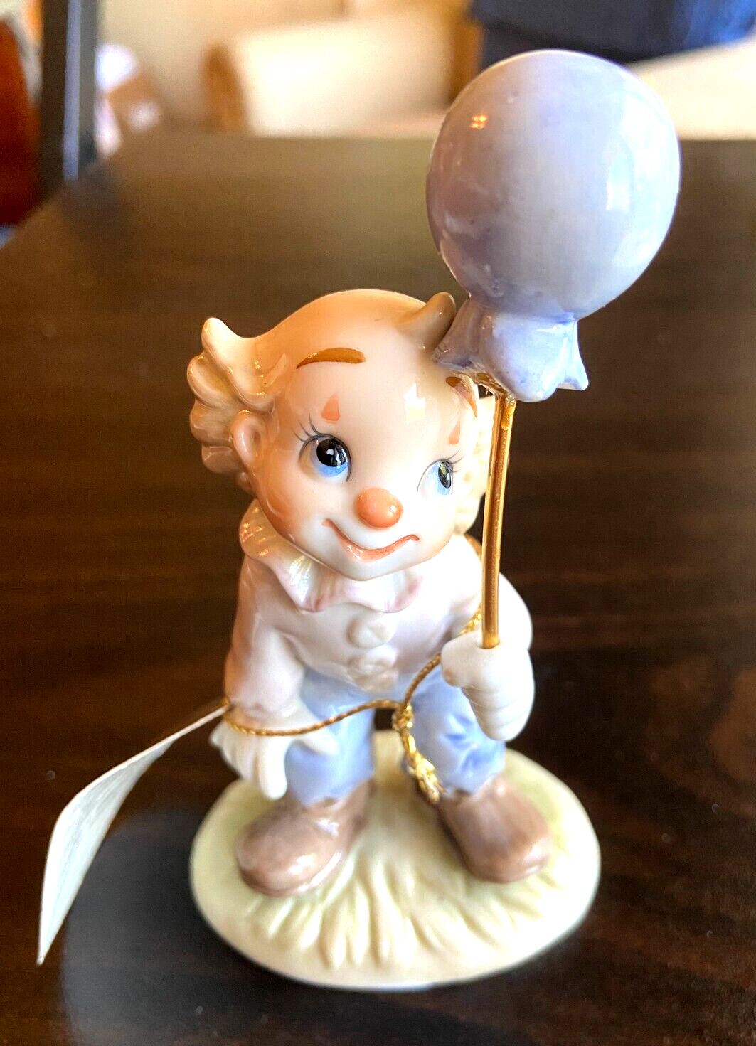 Vintage Figurine Clown with Balloon Lefton Sevilla By Andy Sebastian Pastel 1986