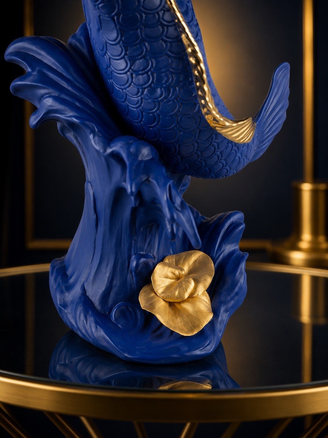 eBay Title LLADRO KOI BLUE GOLD #01009579 Limited Edition 750 Matte Gold
