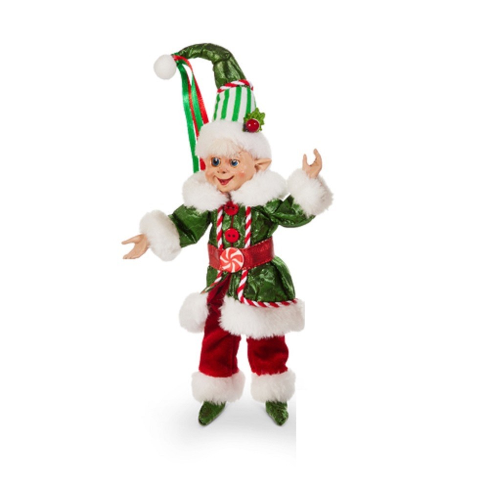 RAZ Imports 7″ Traditional Posable Elf with Green Coat (4502425A)