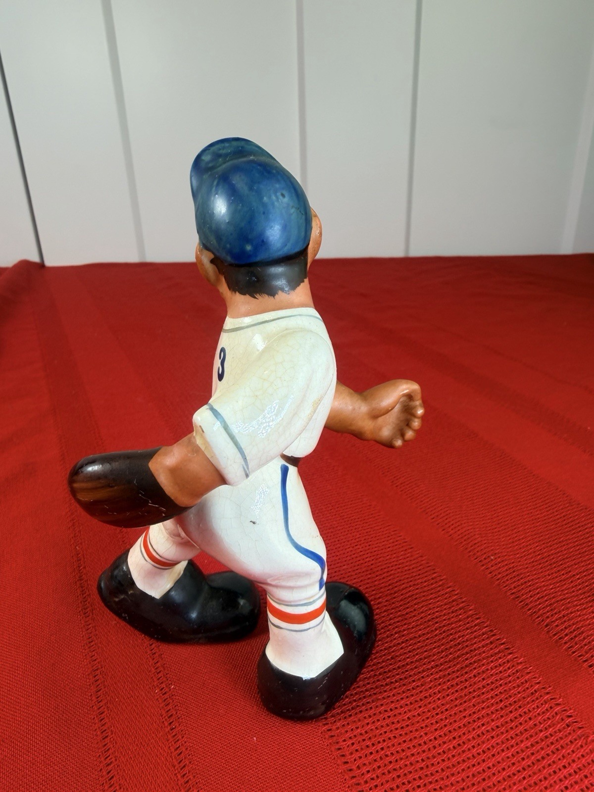 VTG 1950s Brute Baseball Ceramic Figurine “Lefty” Pitcher Caricature Japan