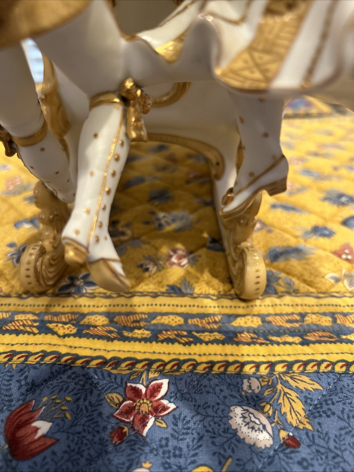 Polychrome Sitzendorf Biscuit Porcelain Baroque Sleigh- CALL OUT****