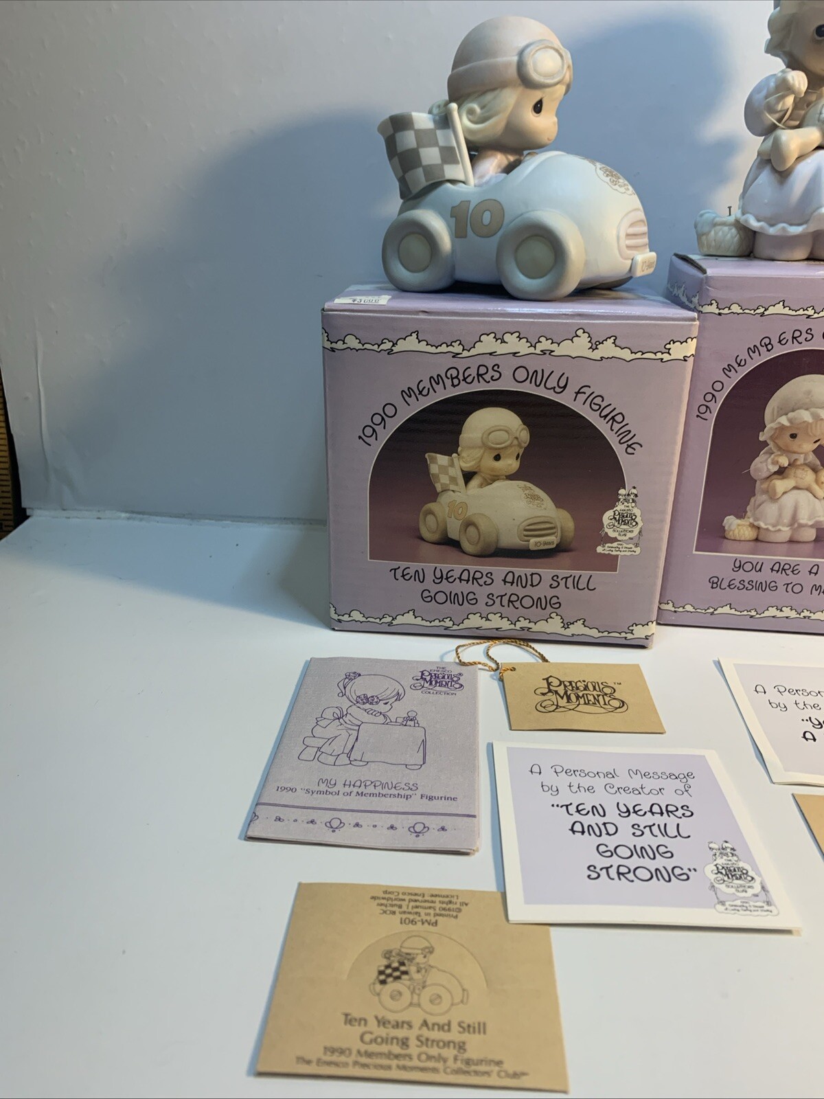 LOT OF 4 PRECIOUS MOMENTS 1990-1991 MEMBERS ONLY PM901 PM902 PM911 PM912