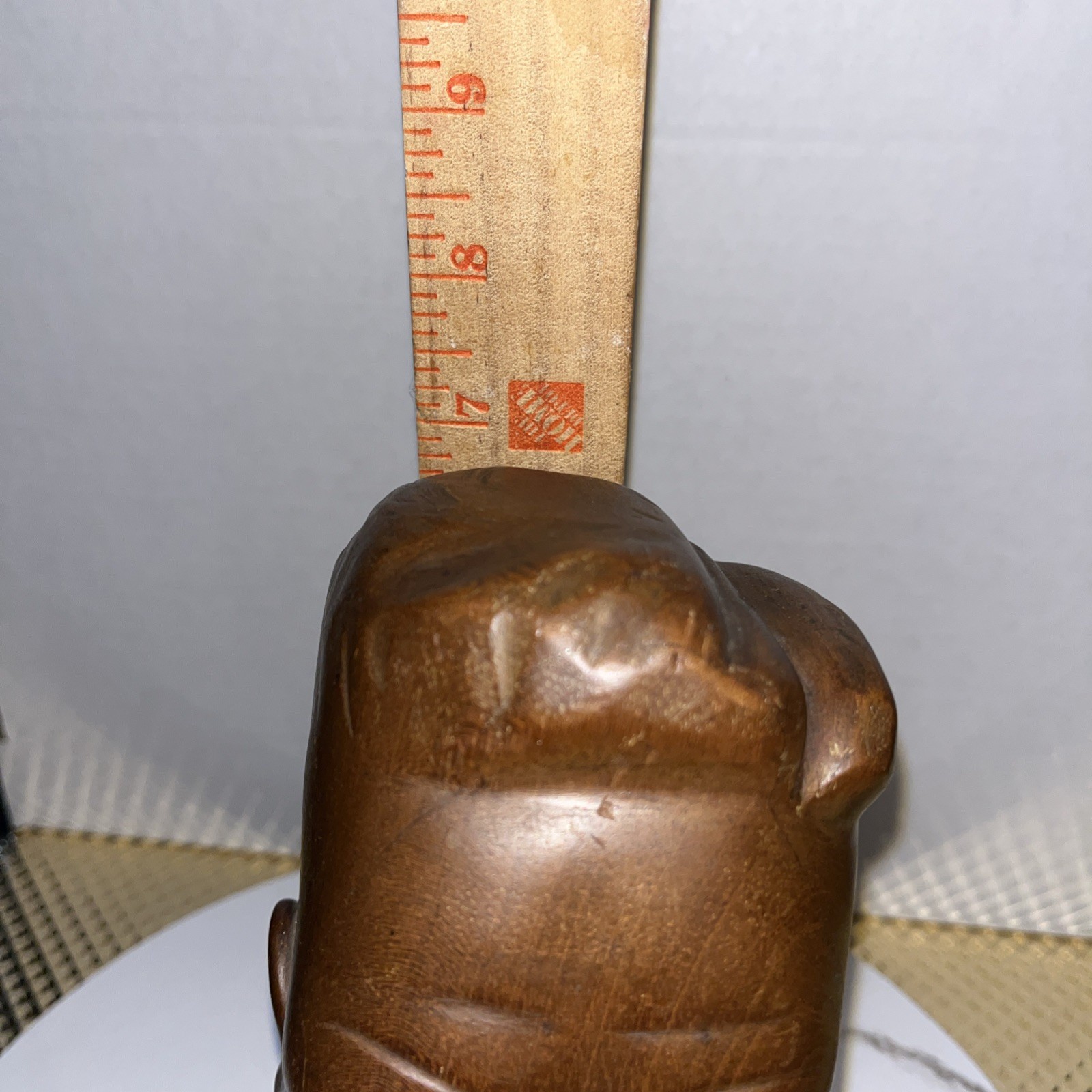 Wooden Hand-Carved Head of a Man 7 inches tall