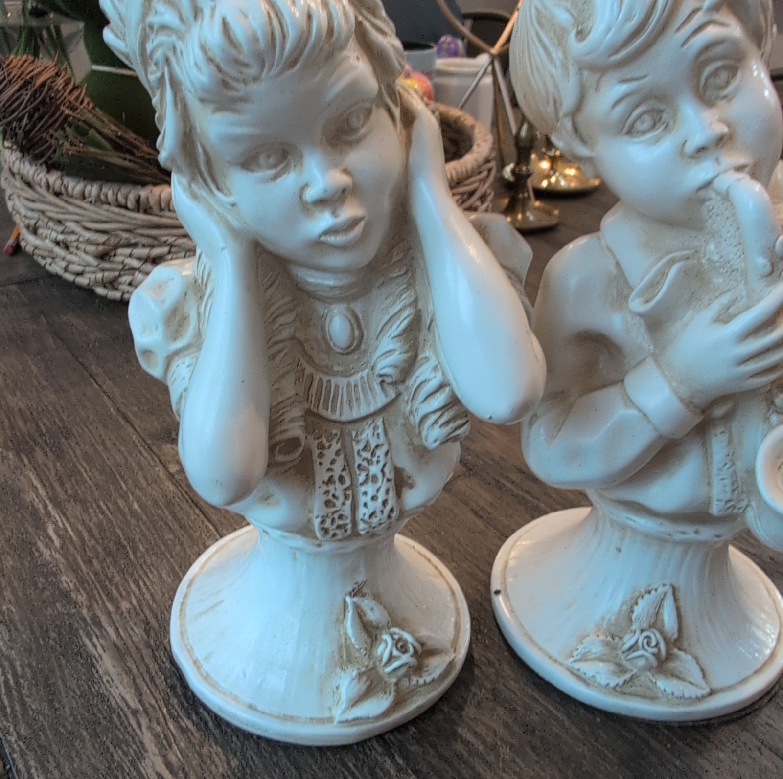 Universal Statuary Corp J. Kendrick 1971 Ceramic “The Music Lesson” Vintage
