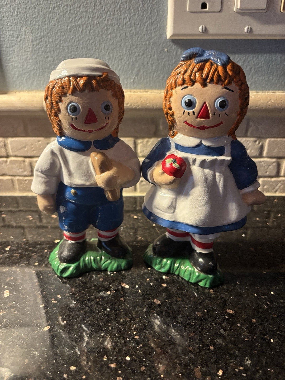 Vintage 1982 Raggedy Ann & Andy Ceramic Figurines
