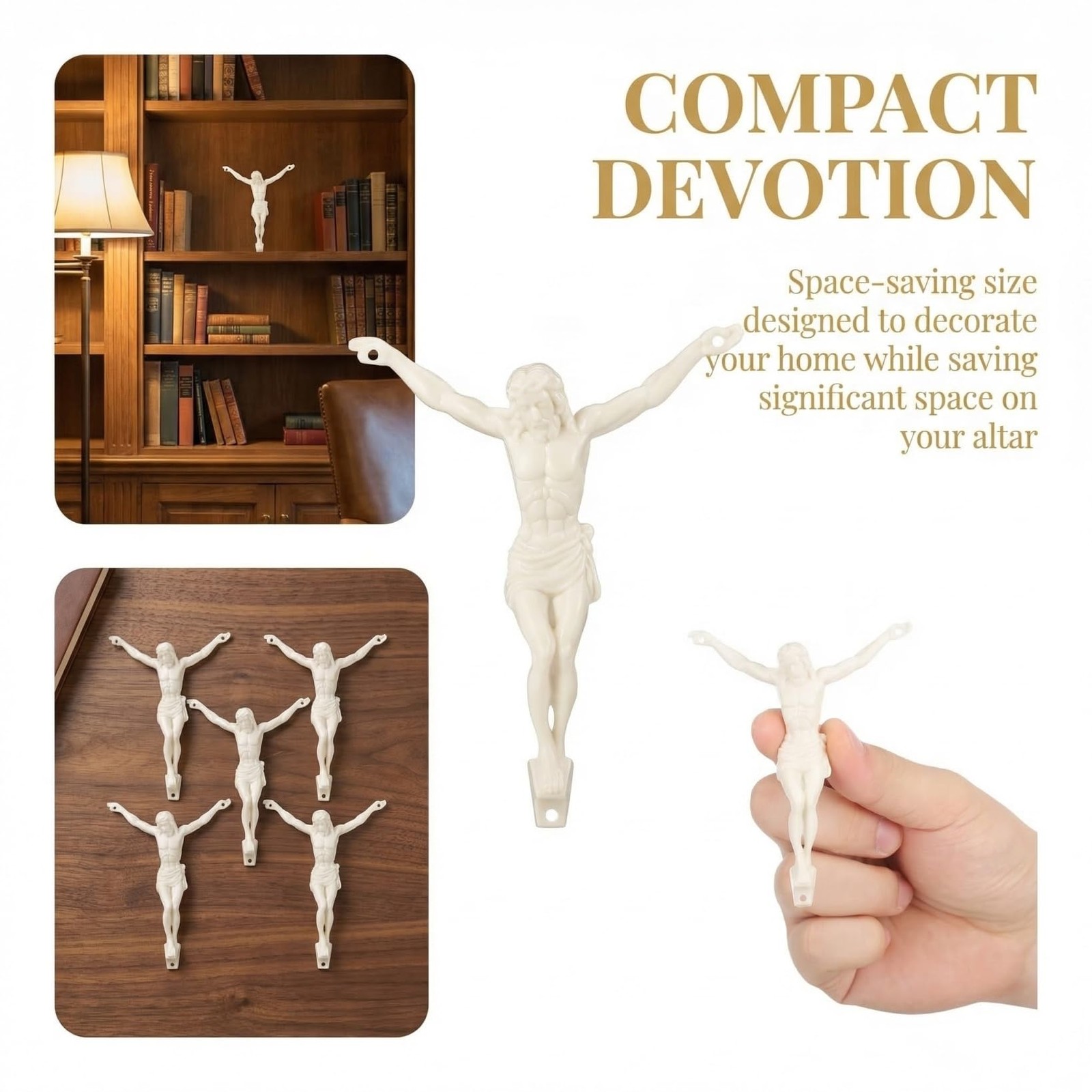 5 Pcs Jesus Corpus for Crucifix, 3.9 Inch Small Plastic Jesus Figurine for Ch…